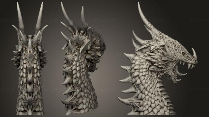Статуэтки грифоны и драконы (Дракон I, STKG_0181) 3D модель для ЧПУ станка